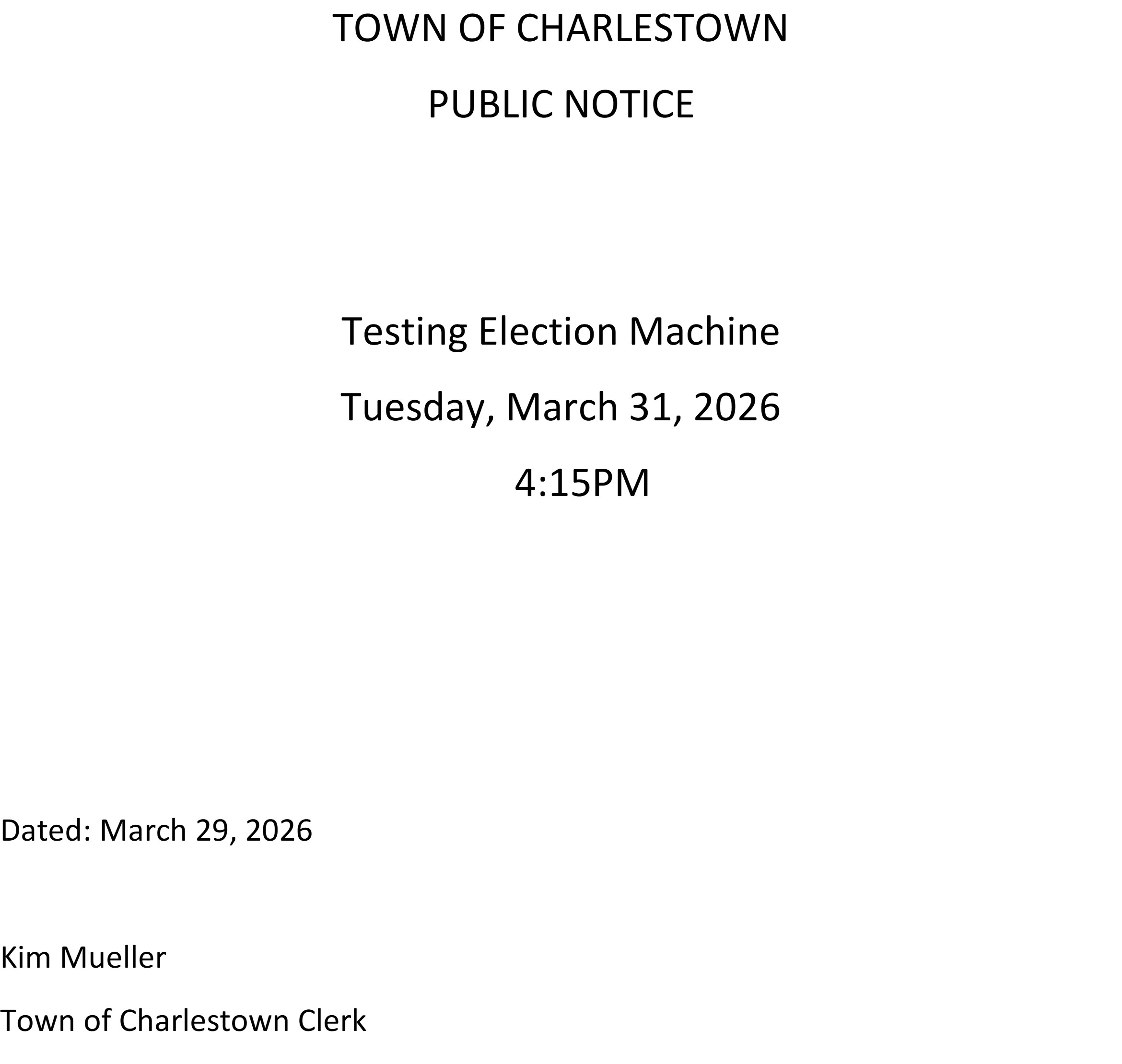 Testing Election Machine